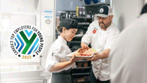 Man and woman chef smiling